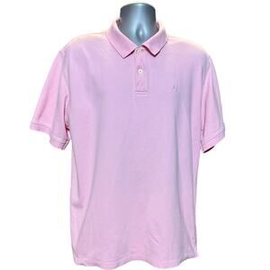 Izod Pink Silk Wash Cotton Two Button Short Sleeve Polo Size XL